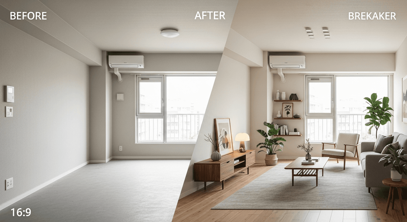 不動産会社×AI — 物件写真のAIステージング