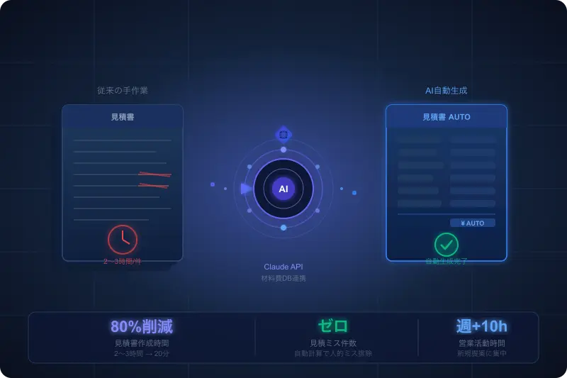 製造業×AI自動化 — 見積書作成時間を80%削減